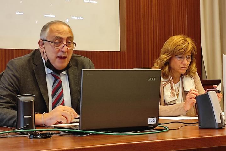 Lagalla e Valenti durante la conferenza