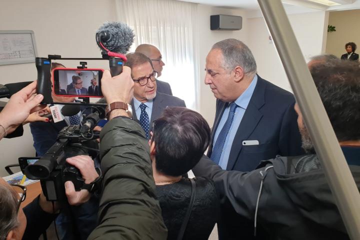 Il presidente della Regione Siciliana, Nello Musumeci e l'assessore regionale all'Istruzione Roberto Lagalla